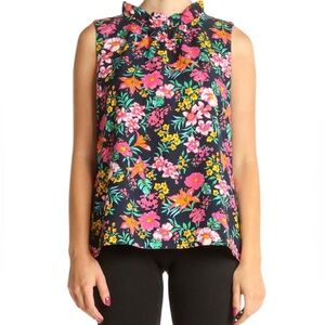 *NWT* J. Crew Sleeveless Printed Ruffle Neck Top, Floral Print 🌺 🌸